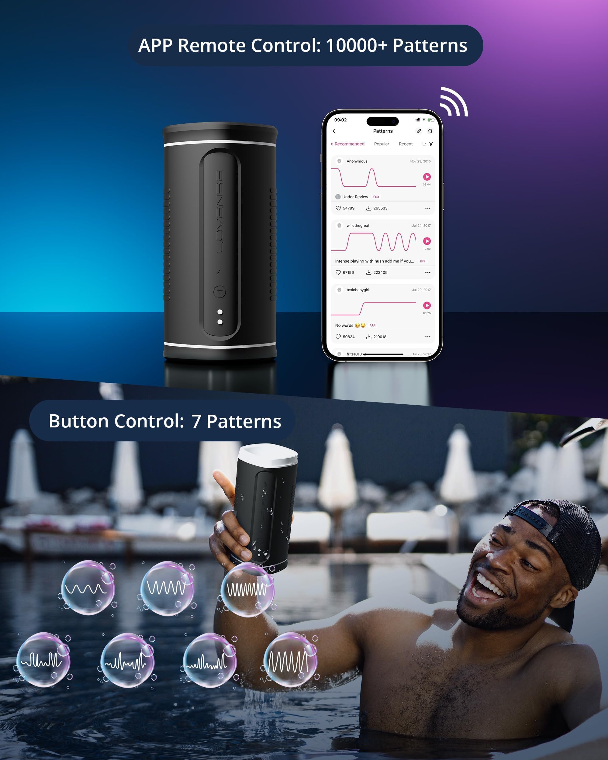 LOVENSE Calor Male Masturbator, Automatic Male Masturbator Cup with 7 Thrusting Rotating for Penis Stimulation, Electric Masturbation Toy, Blowjob Stroker Adult Sex Toys for Men - Image 4