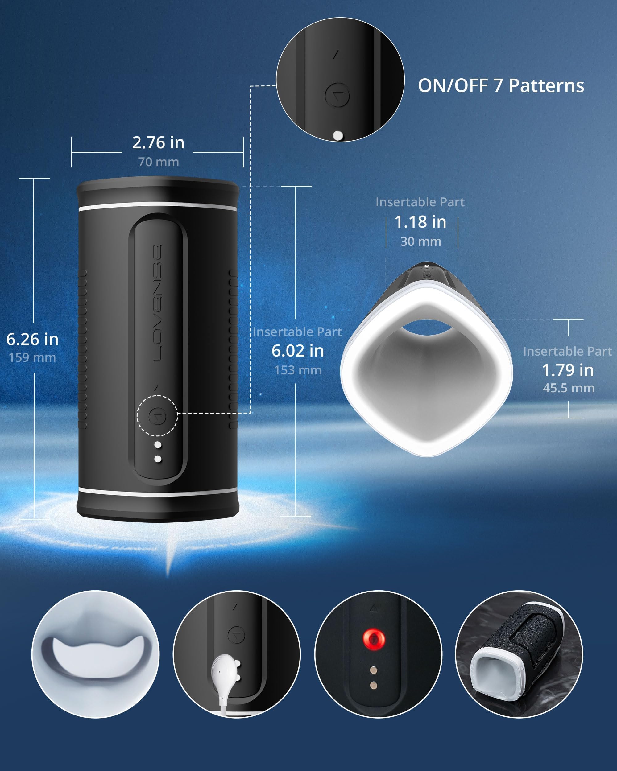 LOVENSE Calor Male Masturbator, Automatic Male Masturbator Cup with 7 Thrusting Rotating for Penis Stimulation, Electric Masturbation Toy, Blowjob Stroker Adult Sex Toys for Men - Image 7