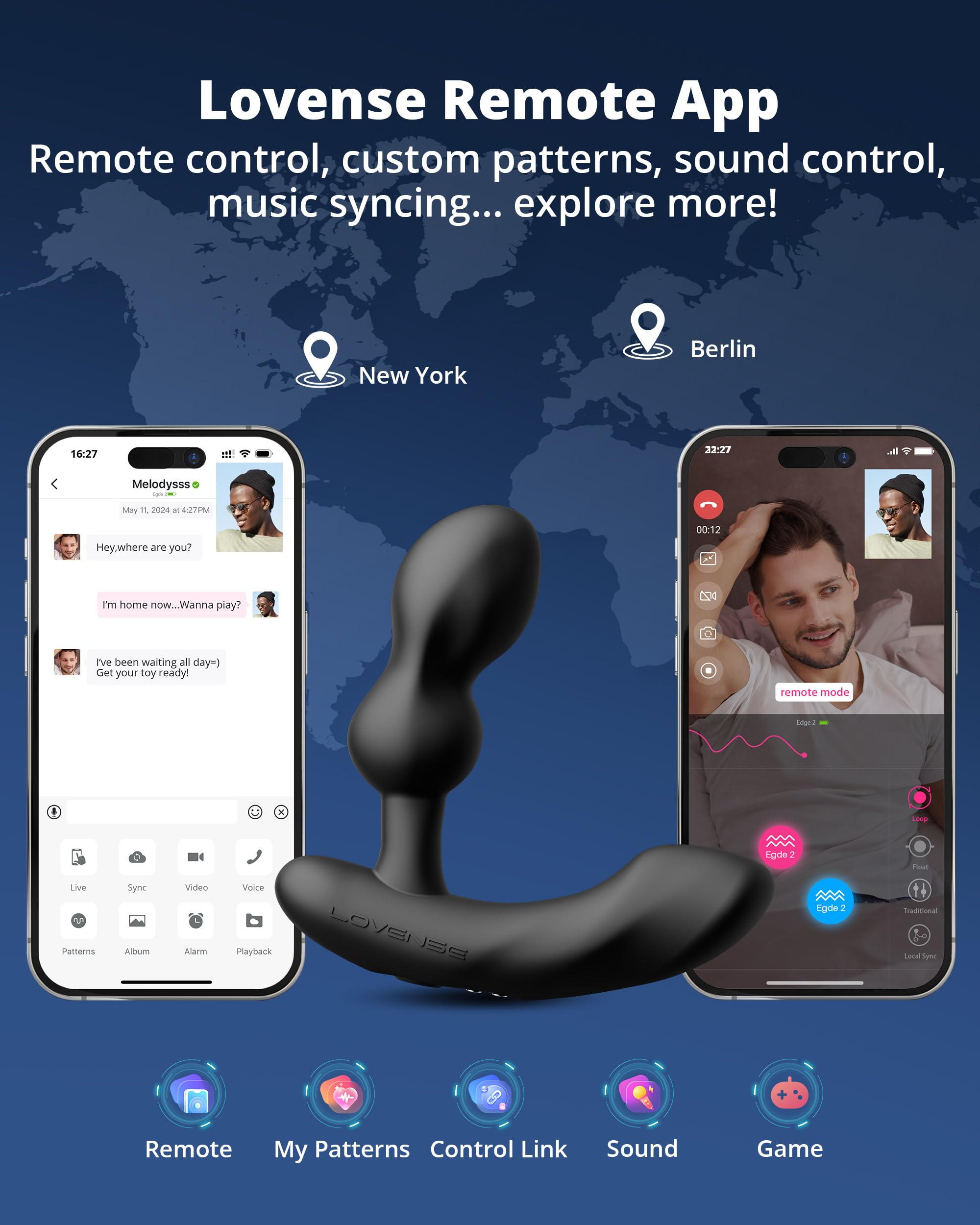 LOVENSE Edge 2 Prostate Massager Male Sex Toy+ LOVENSE Max 2 Male Masturbator Cup Sex Toys Remote Control Prostate Perineum Anal Vibrator Toys for Men's Pleasure - Image 3