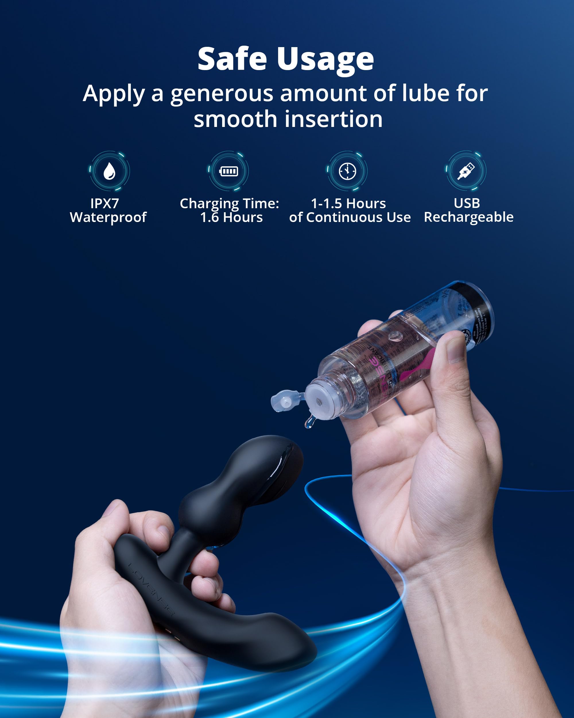 LOVENSE Edge 2 Prostate Massager Vibrating Butt Plug, Adjustable Anal Vibrator with Remote Control Adult Sex Toys & Games for Men Beginner Advanced Player, Powerful Vibration, Waterproof - Image 5