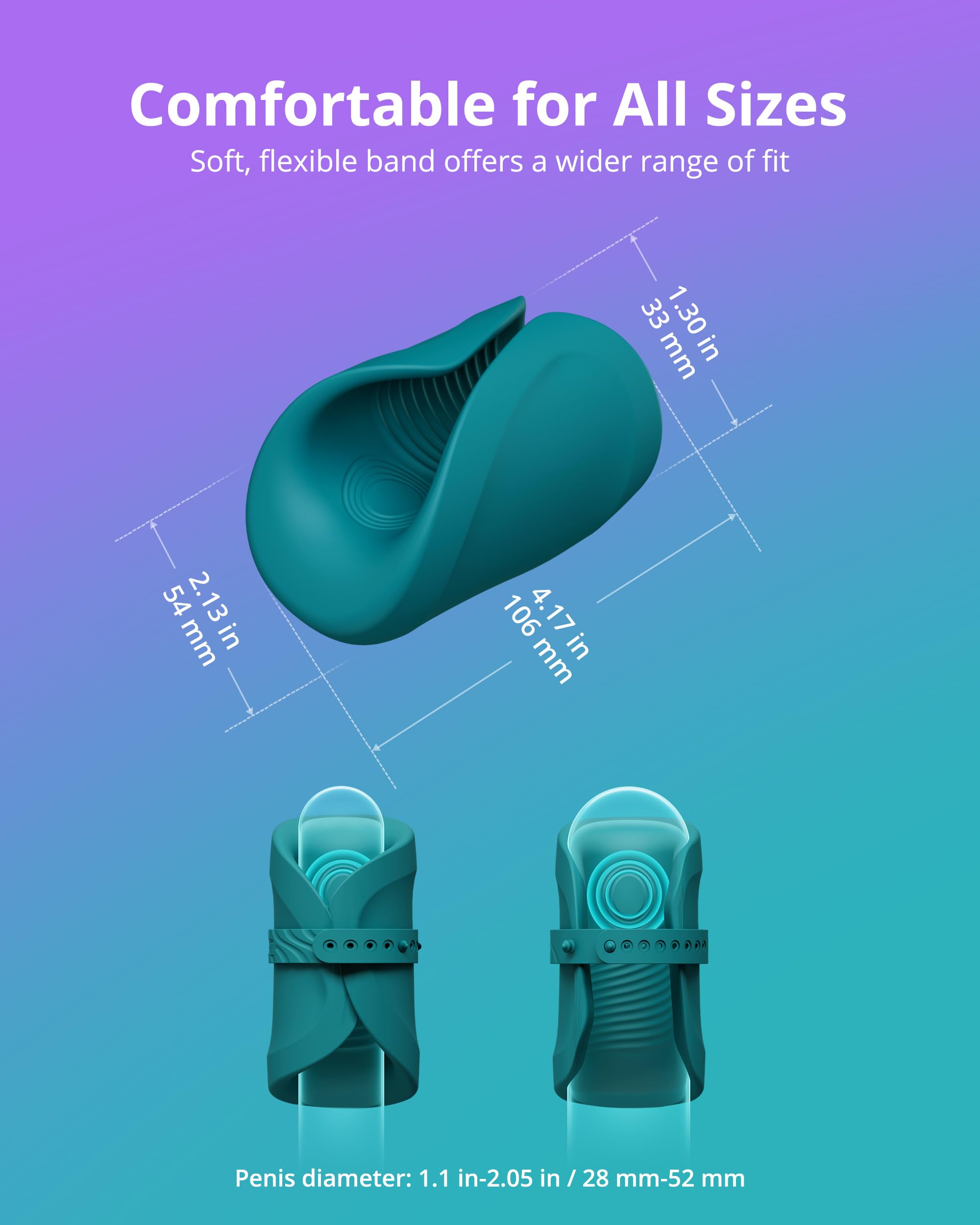 LOVENSE Gush 2 Automatic Male Masturbator Stroker, Vibrating & Oscillating Adult Sex Toys & Games with Endurance Training App Remote Control Penis Vibrator Massager Cock Ring, with Adjustable Buckles - Image 5