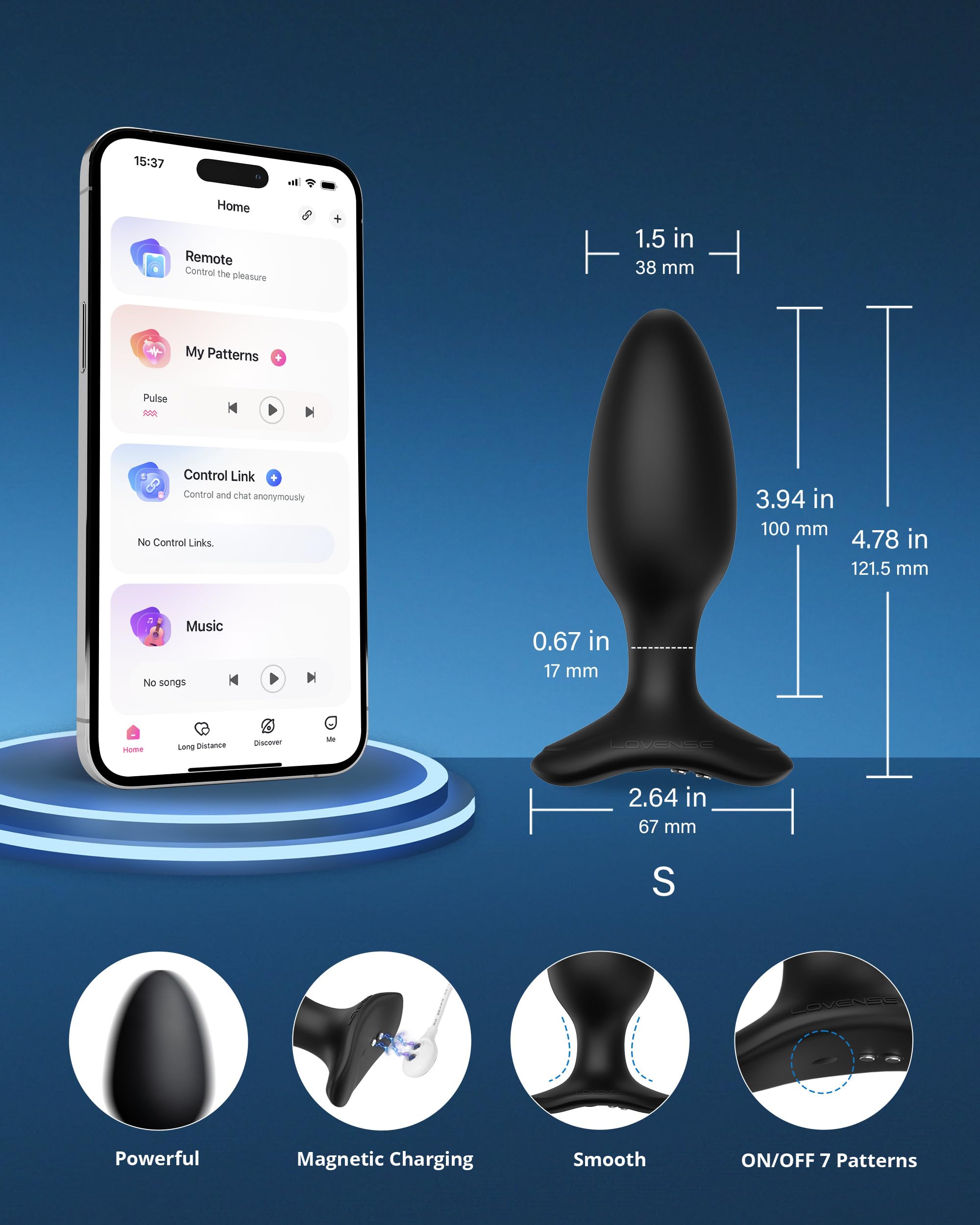 LOVENSE Lush 4 Remote Control Wearable G-spot Egg Vibrator for Women + LOVENSE Hush 2 1.5in Butt Plug Anal Vibrator for Women, Couple - Image 9