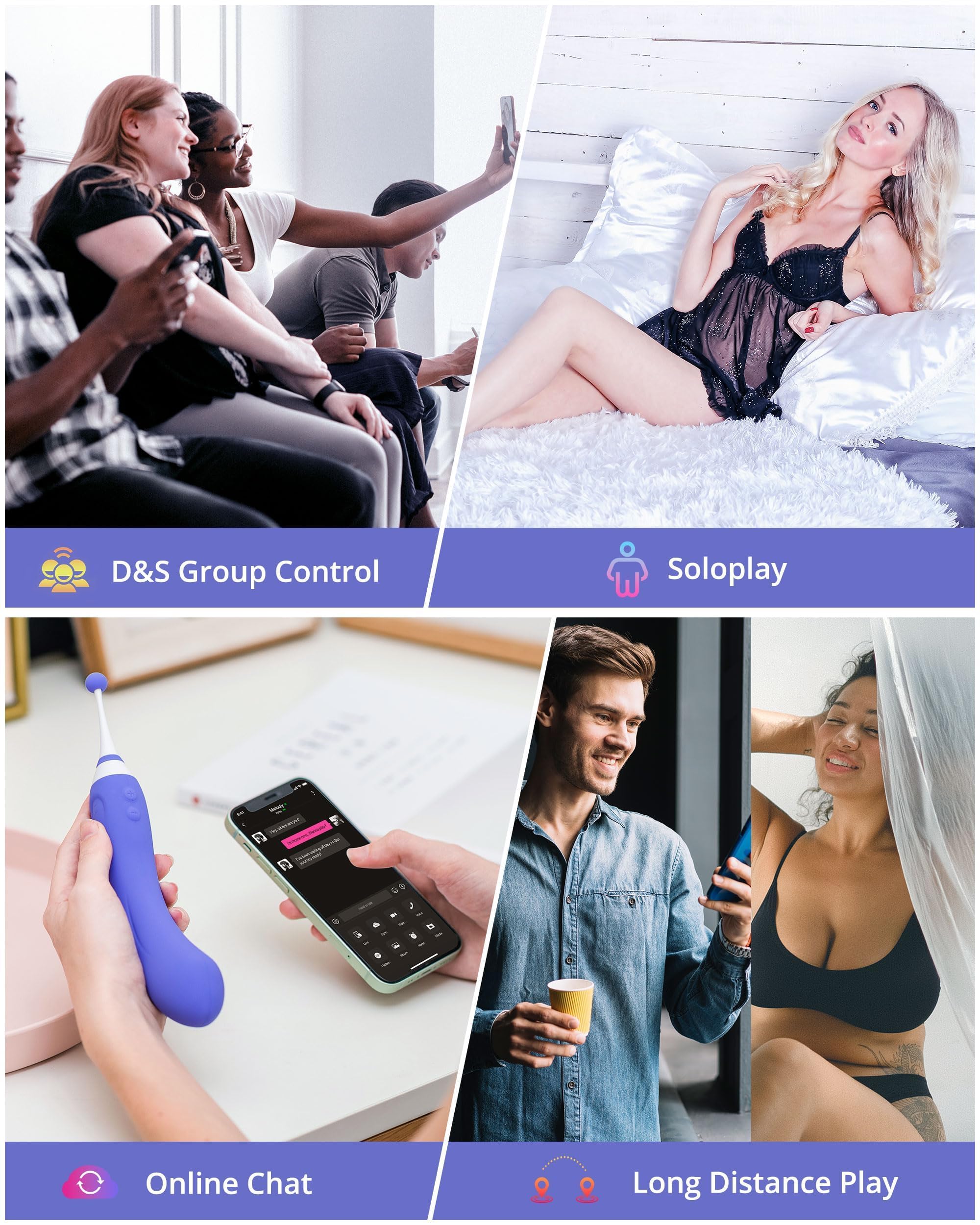LOVENSE Hyphy G Spot Vibrator for Clitoris Vagina Dual Stimulator, 3 Attachments Mini Nipple Massagers for Female, Small Vibrator Sex Things for Women Pleasure, Waterproof Vibrating Sex Toys - Image 3