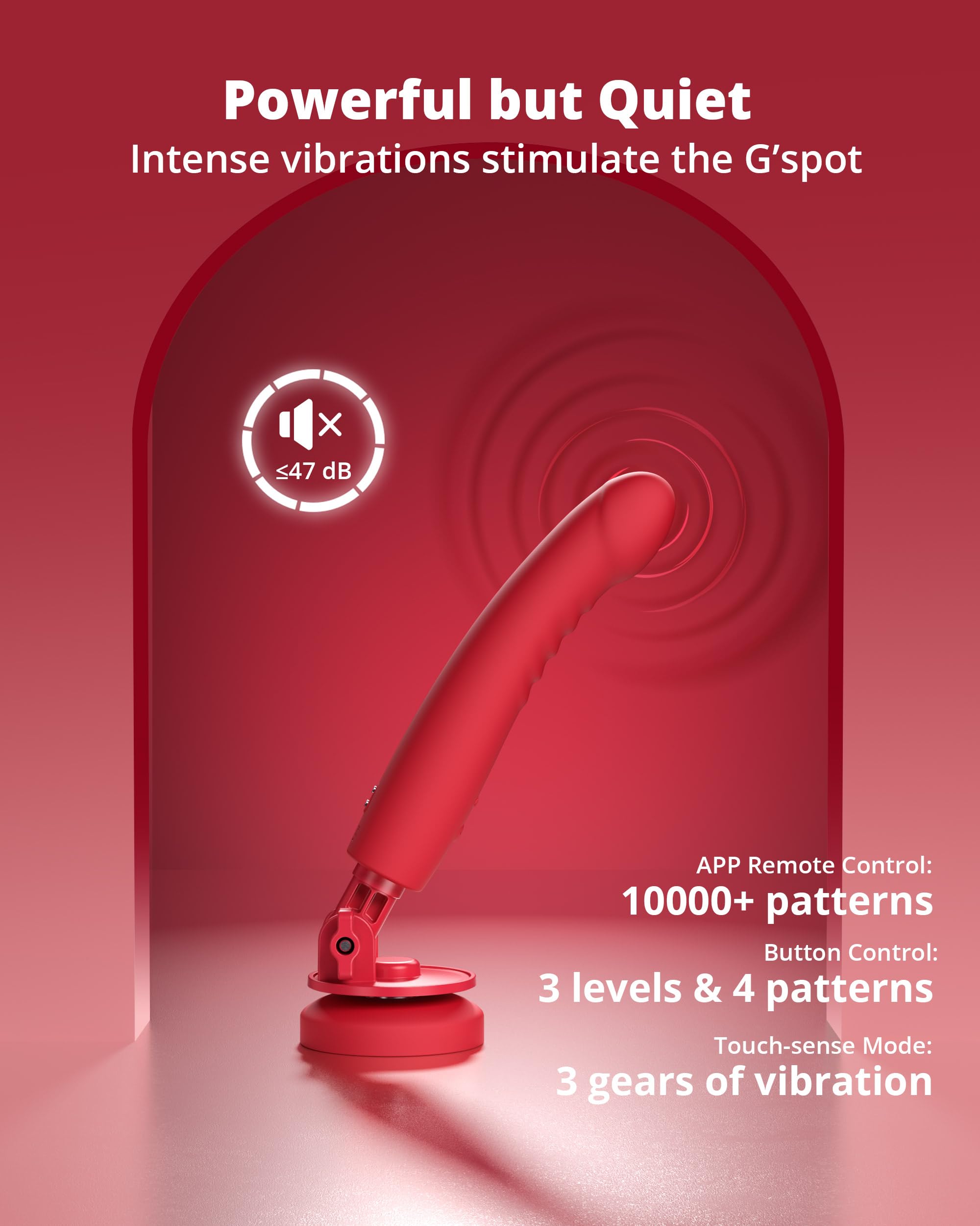 LOVENSE Mission 2 Dildo Machine, Adjustable 180° Suction Cup Dildo, App Remote Control Sex Machine for Women Powerful Vibration & Touch-Sense, Automatic Sex Toy for Couple - Image 7