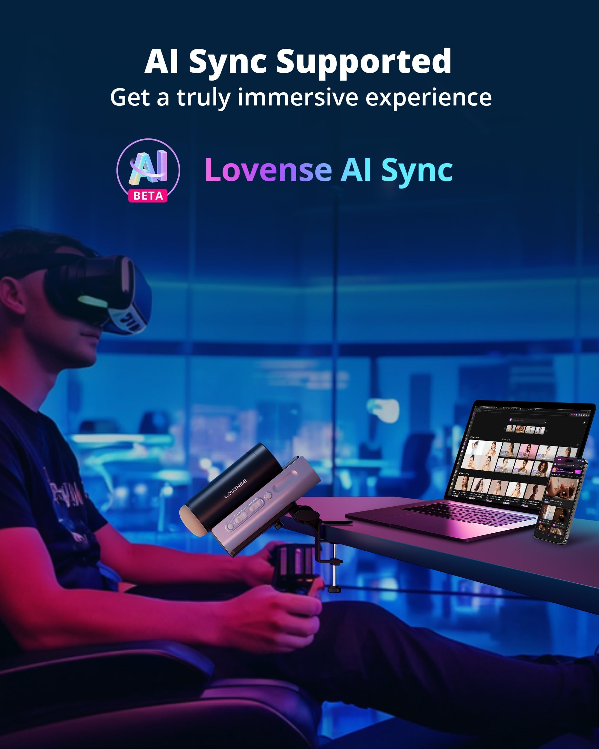 LOVENSE Solace Pro Automatic Male Masturbator,App Remote Control Thrusting Blowjob Machine + LOVENSE Personal Lubricant Privacy Water-Based lube Non-Sticky Lubrication for Men, Women and Couples - Image 3