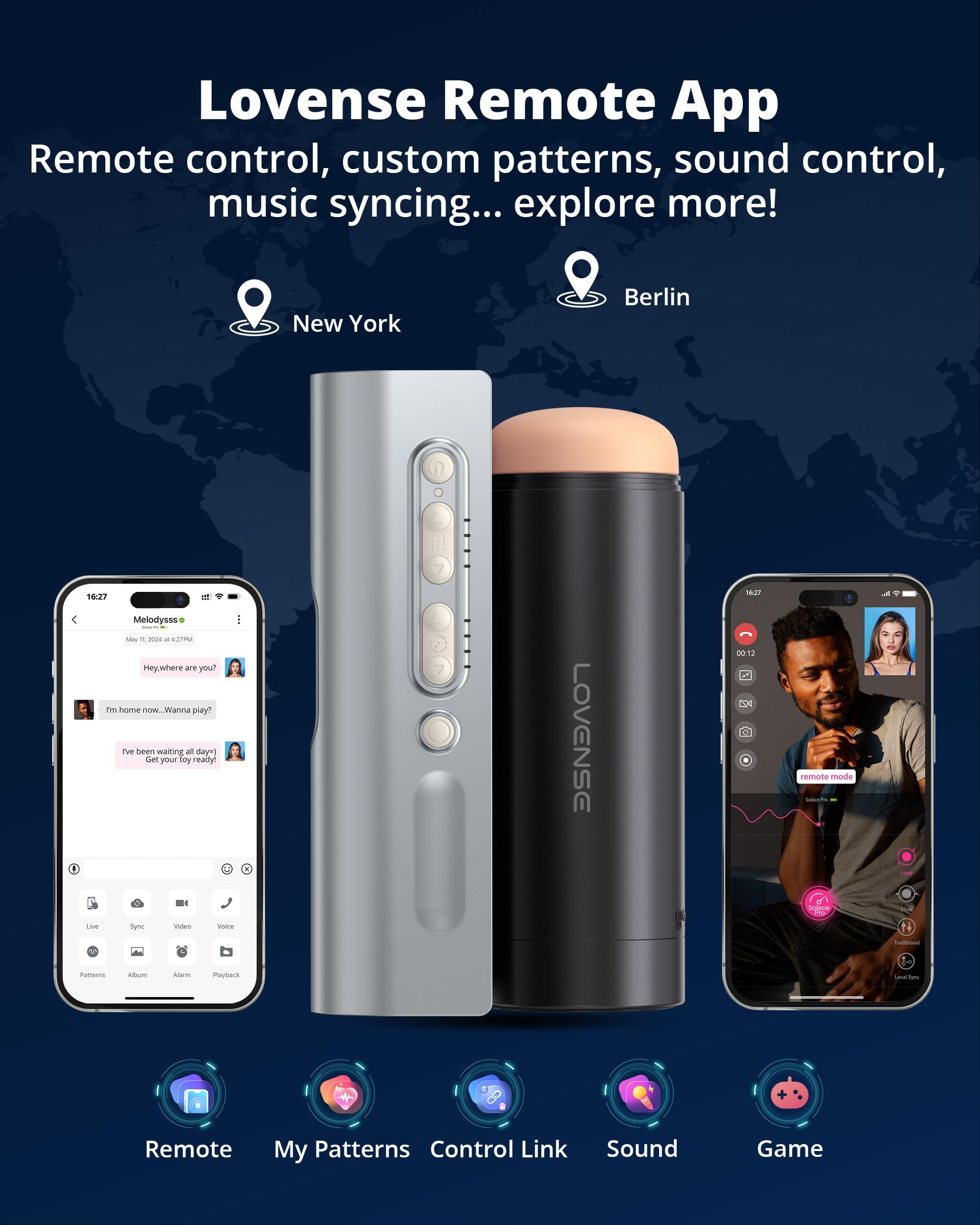 LOVENSE Solace Pro Automatic Male Masturbator,App Remote Control Thrusting Blowjob Machine + LOVENSE Personal Lubricant Privacy Water-Based lube Non-Sticky Lubrication for Men, Women and Couples - Image 4